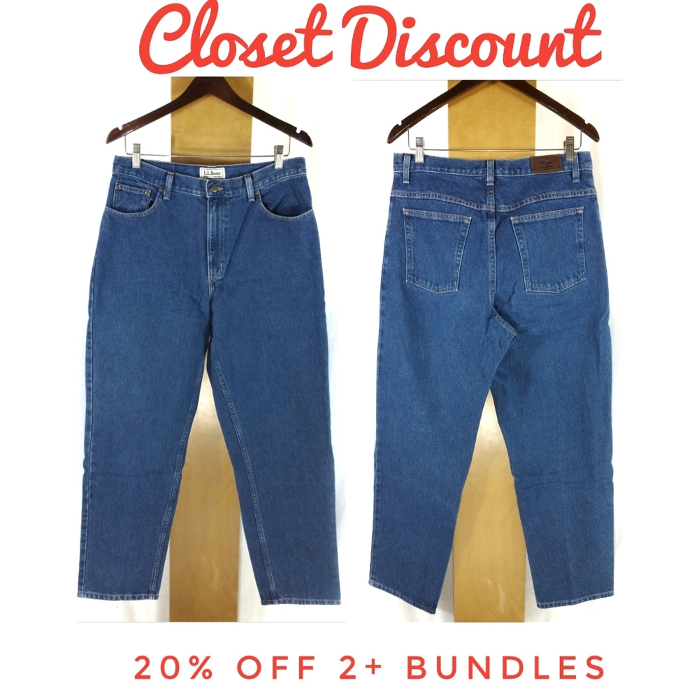 LL Bean 14 Original Fit Mom Jeans High Waist (B)